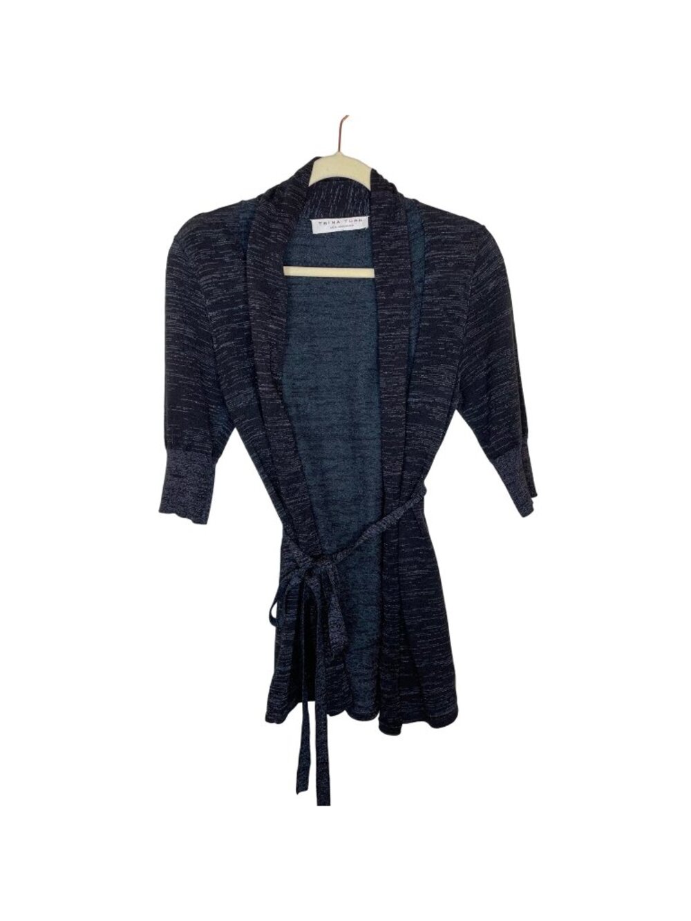 Trina Turk Purple/Black/Silver Belted Cardigan, S